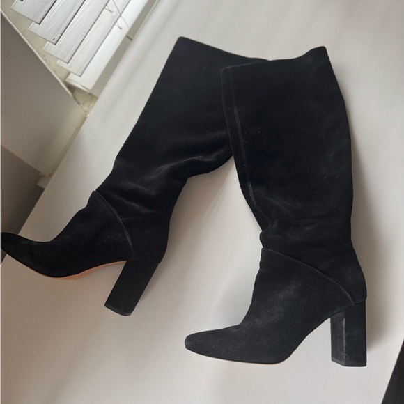 Banana Republic Tall Suede Black Knee-High Women's Boots Slouchy Style 7.5 - Picture 16 of 16